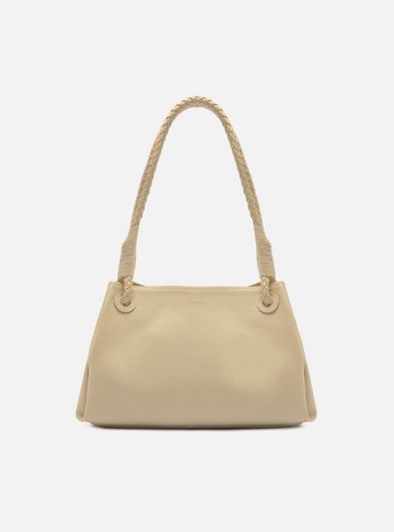 Arezzo — Bolsa Shoulder Branca Média Alça Trançada