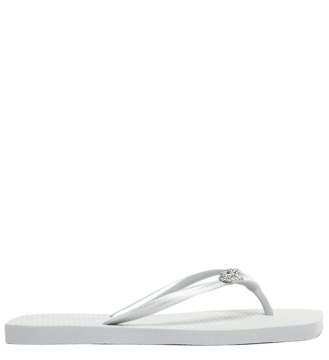 Chinelo de Dedo Prata Esfera Bico Quadrado Brizza