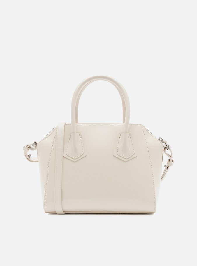 Bolsa Tote Branca Couro Média Maxi Fivelas