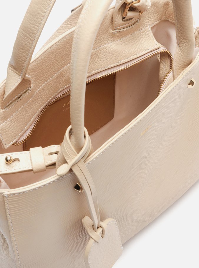 Bolsa Tote Branca Milky Couro Wave Bella Média