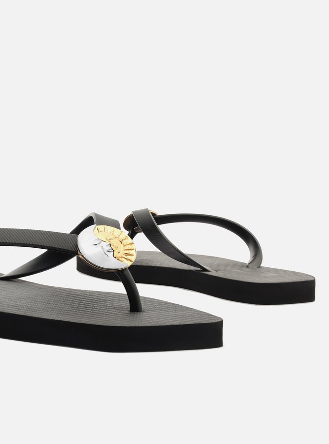 Chinelo de Dedo Preto Square Tiras