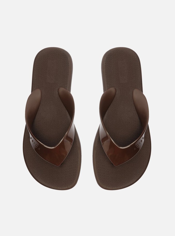 Chinelo de Dedo Tira Larga Marrom Brizza