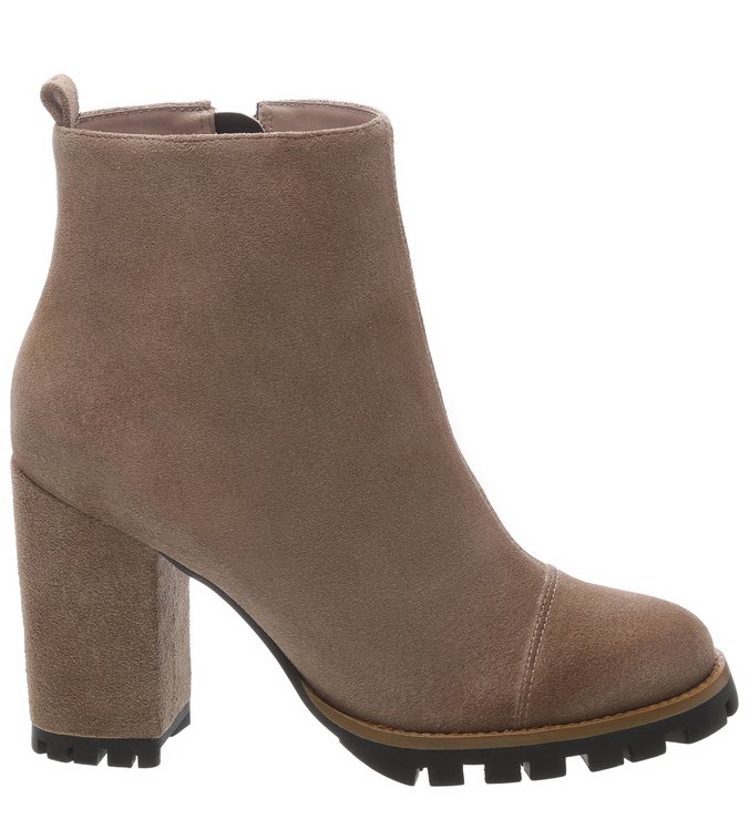 Bota Nobuck Salto Tratorado Grigio