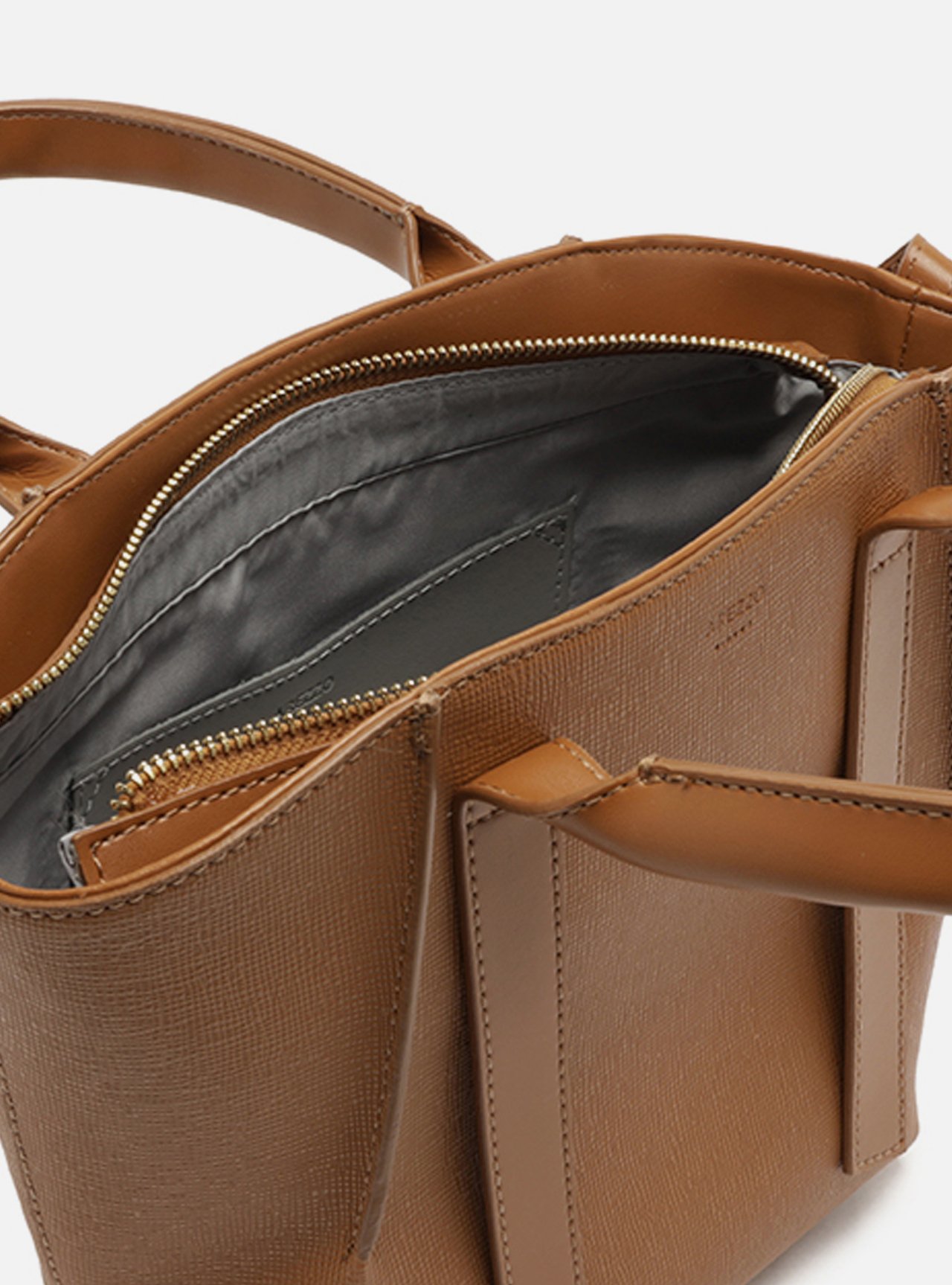 Bolsa Tote Marrom Média Tiras — foto 4