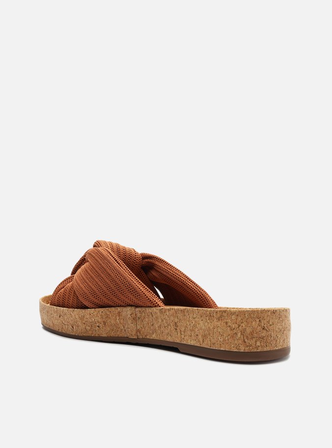 Rasteira Marrom Knit Flatform Isis