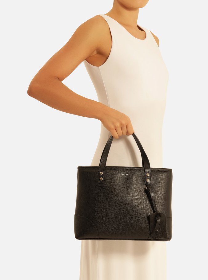 Bolsa Tote Preta Giorno Média Bag Charm