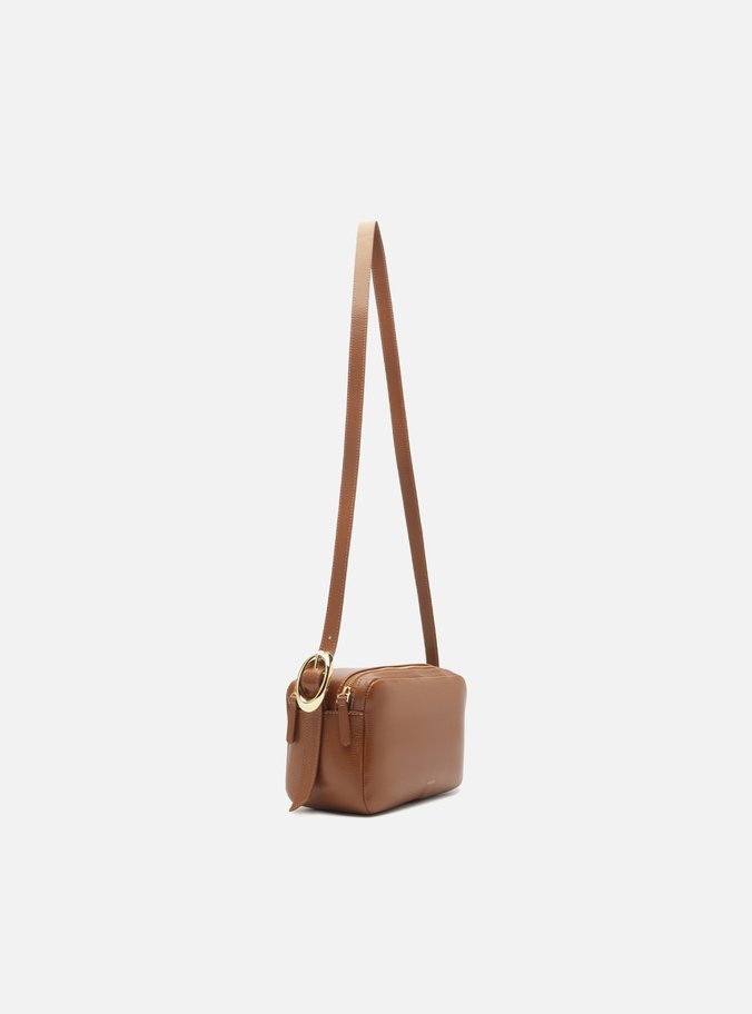 Bolsa Tiracolo Marrom Couro Pequena Básica