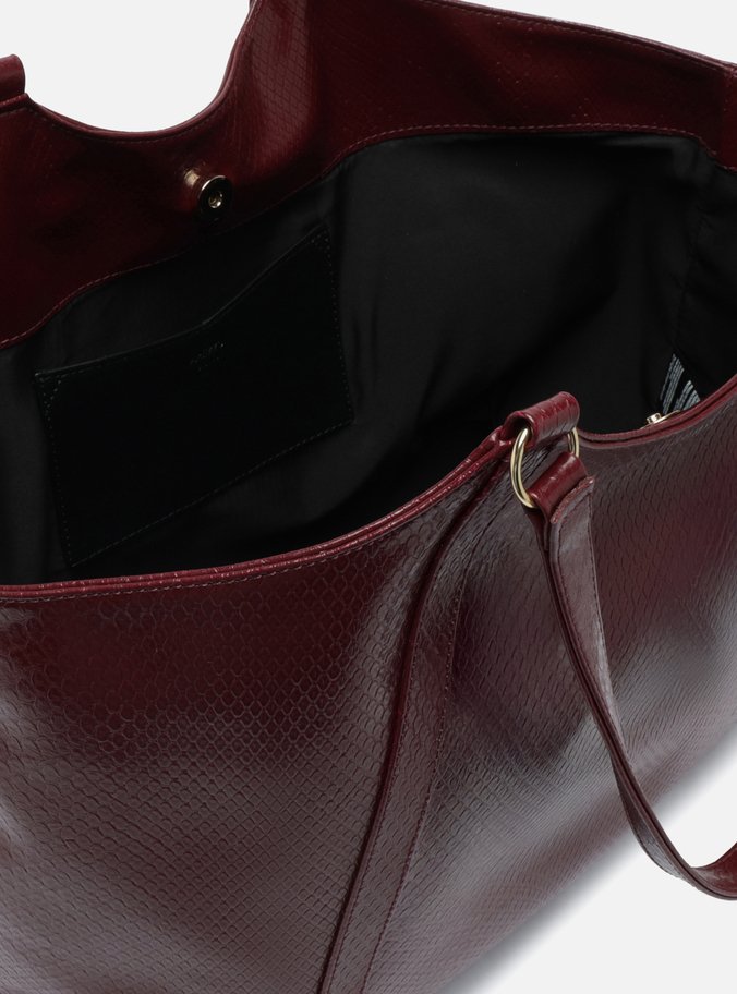 Bolsa Shopping Bordô Envernizada Grande