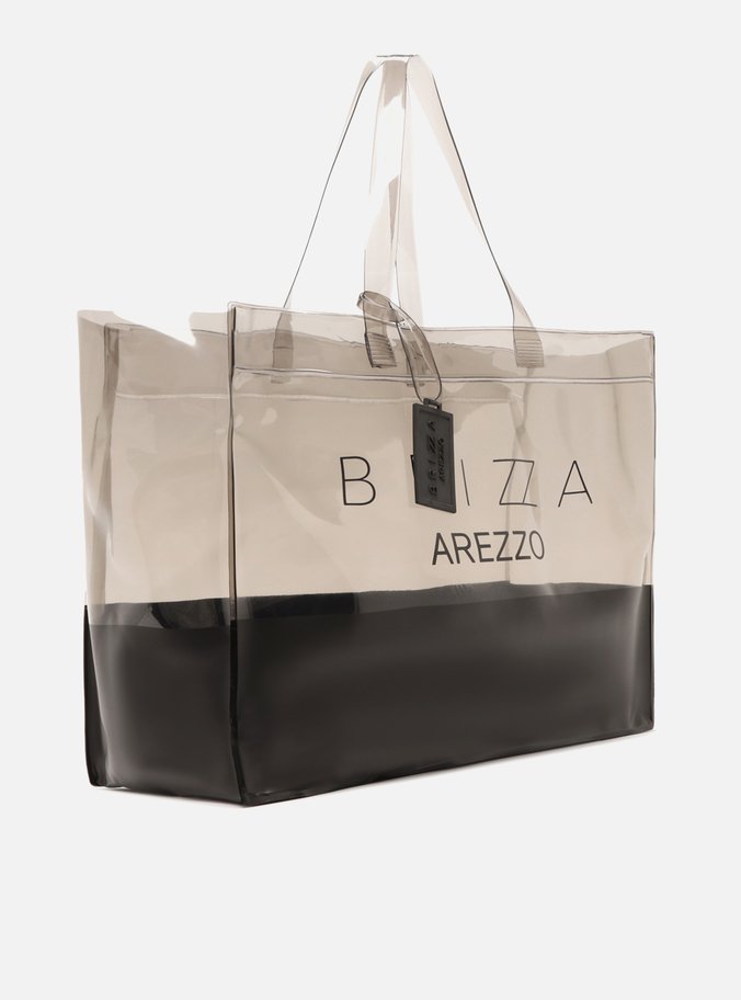 Bolsa Shopping Preta Vinil Liz Logo Grande