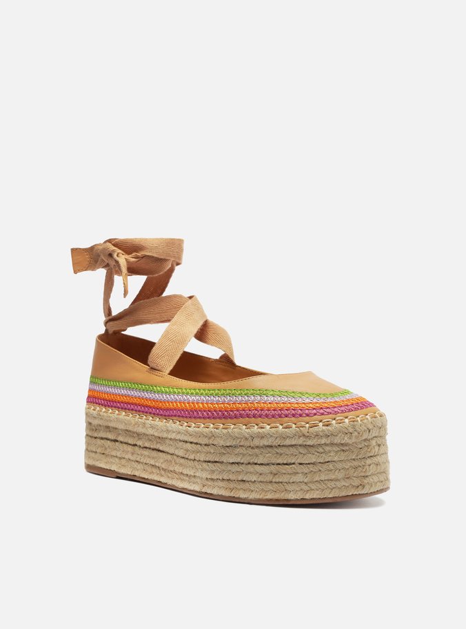 Espadrille Nude Couro Flatform Color