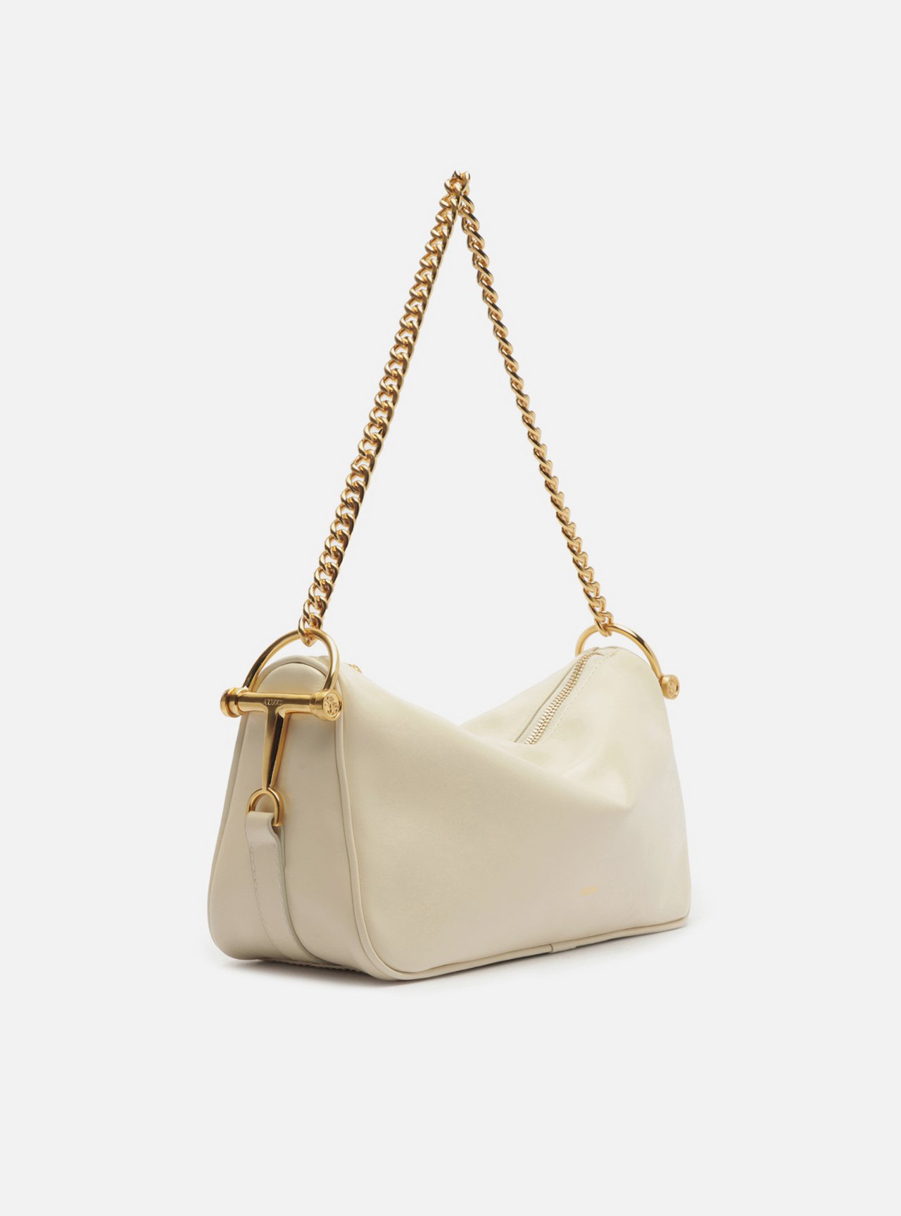 Bolsa Shoulder Off White Couro Média Corrente — foto 5