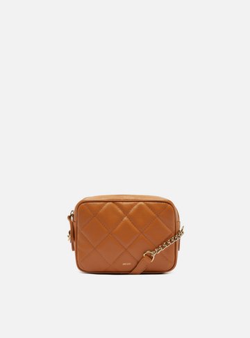 Bolsa Tiracolo Marrom Couro Matelassê Gab Pequena