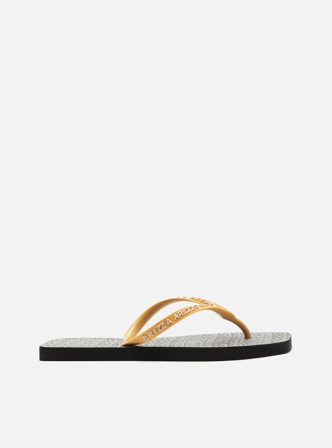 Chinelo de Dedo Amarelo Square Tiras Logo