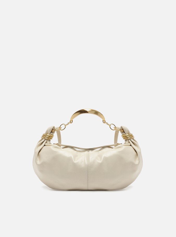 Bolsa Tiracolo Branca Couro Média Alça Argolas