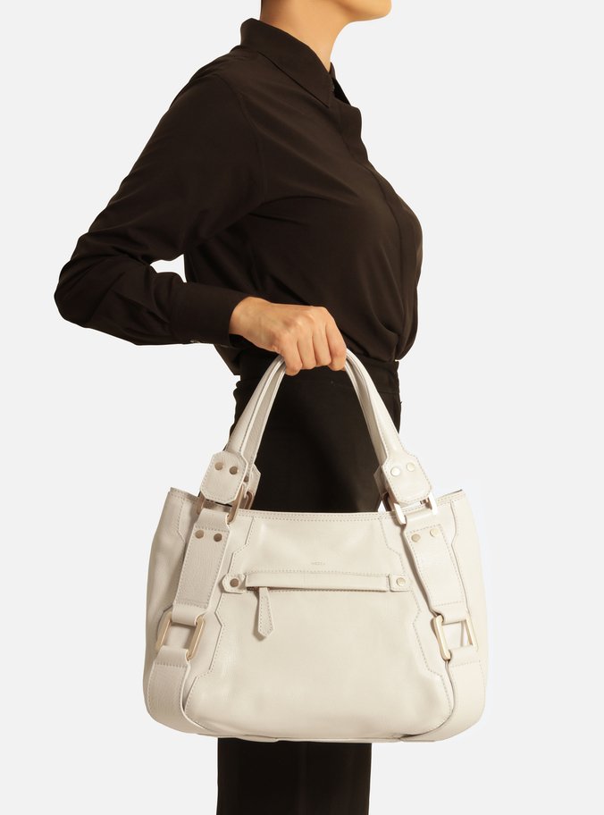Bolsa Tote Branca Couro Gretha Grande