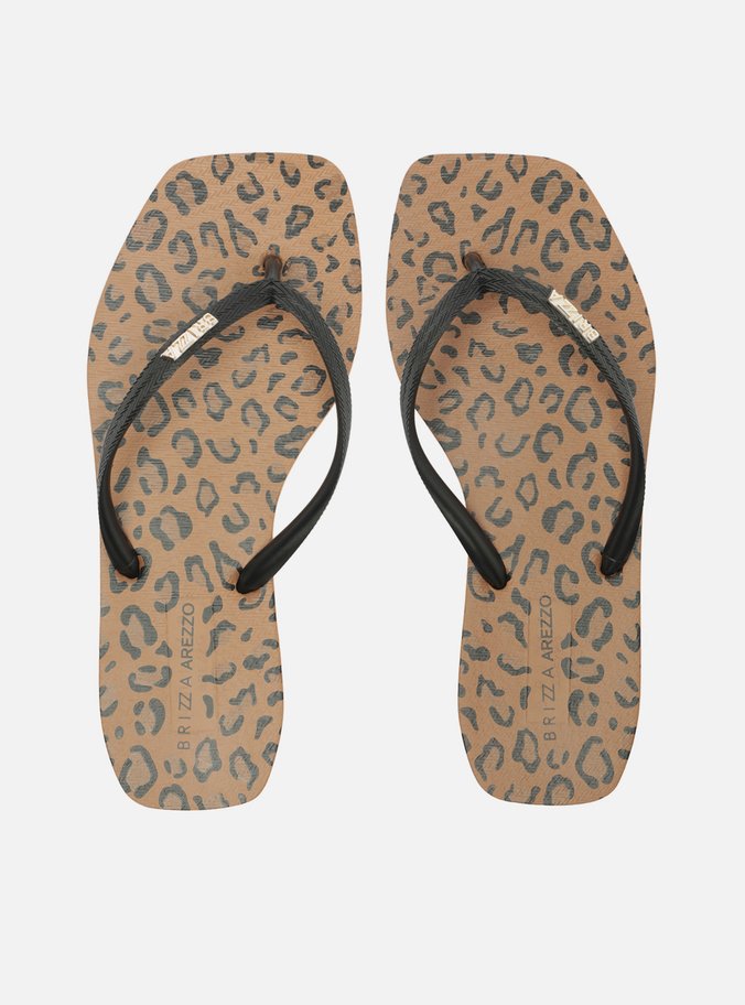 Chinelo de Dedo Preta Bico Quadrado Brizza
