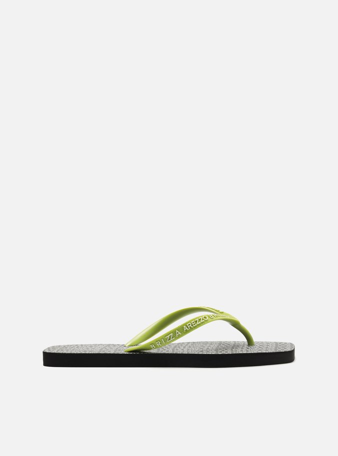 Chinelo de Dedo Verde Square Tiras Logo