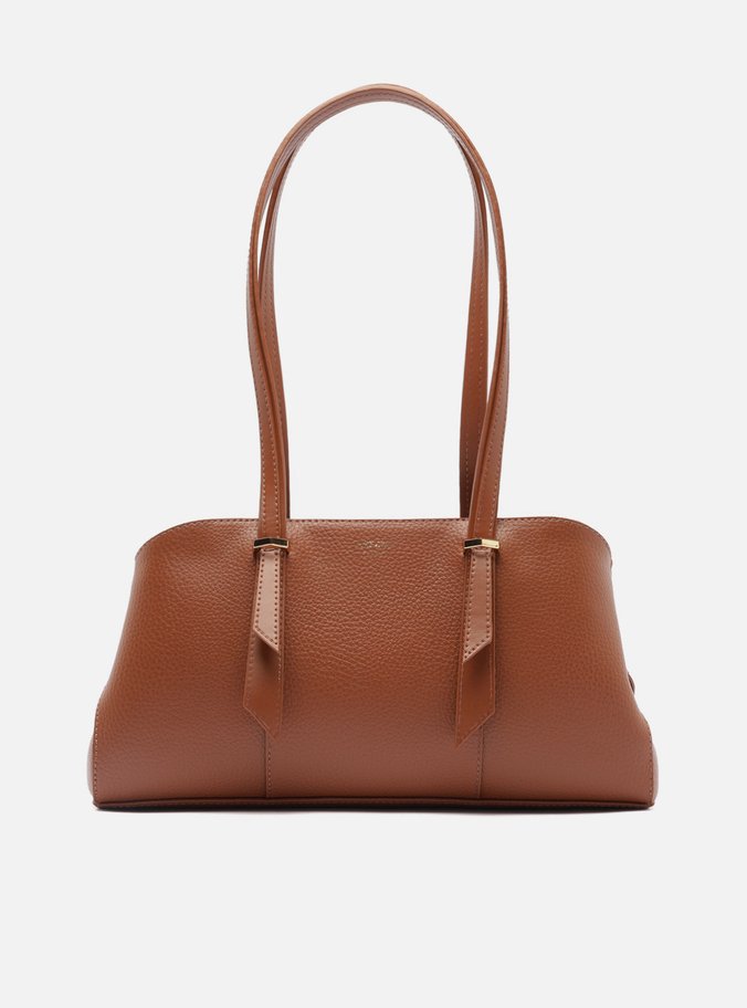 Bolsa Shoulder Marrom Texturizada Grande Alças Duplas