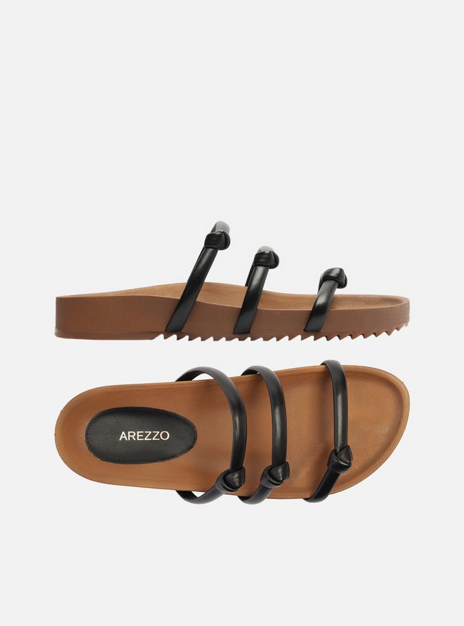 Papete Preta Flatform Tiras Nó