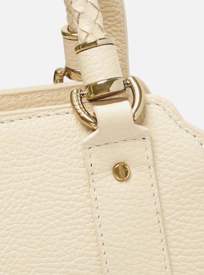 Bolsa Tote Off-White Couro Piazza Média