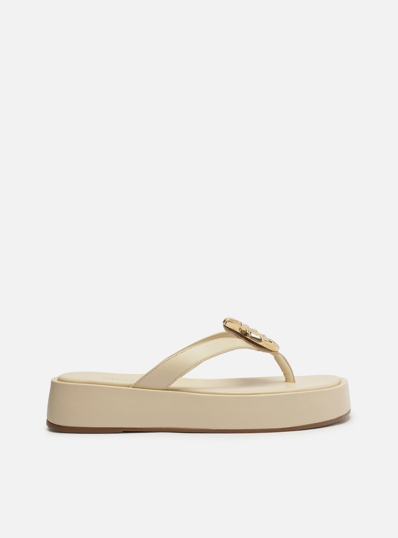 Tamanco Off-White Couro Flatform Metal Concha — foto 1