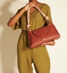 Bolsa Satchel Marrom Couro Loren Média Bolsa Satchel Marrom Couro Loren Média