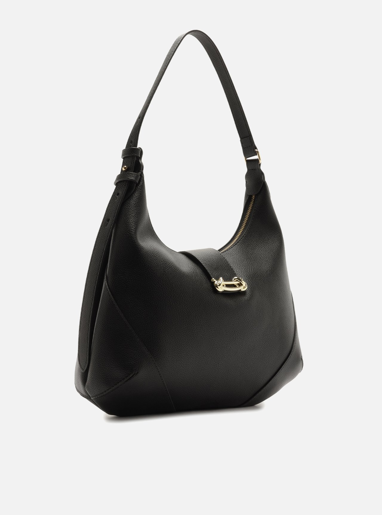 Bolsa Hobo Preta Grande Metais — foto 5