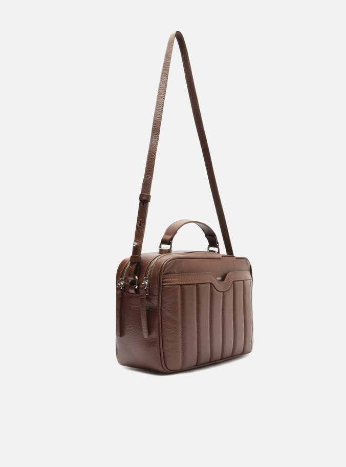 Bolsa Tiracolo Marrom Escura Couro Francine Média