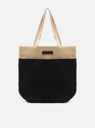 Arezzo — Bolsa Shopping Preta Crochê Grande
