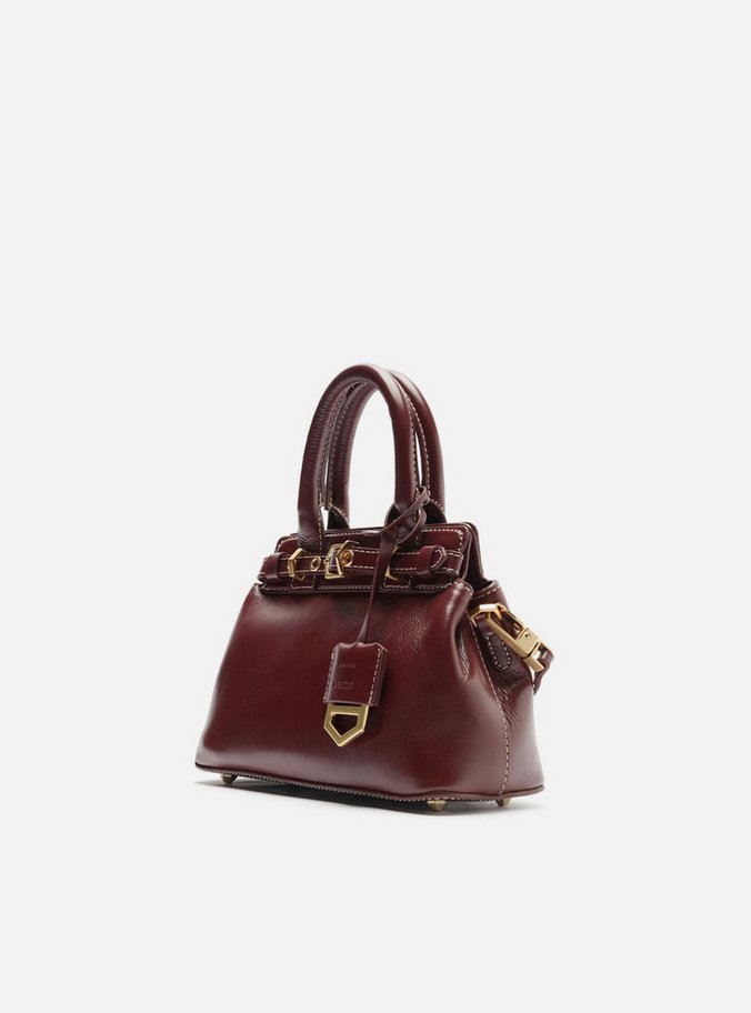 Bolsa Tote Vermelha Couro Pequena Bag Charm Victória
