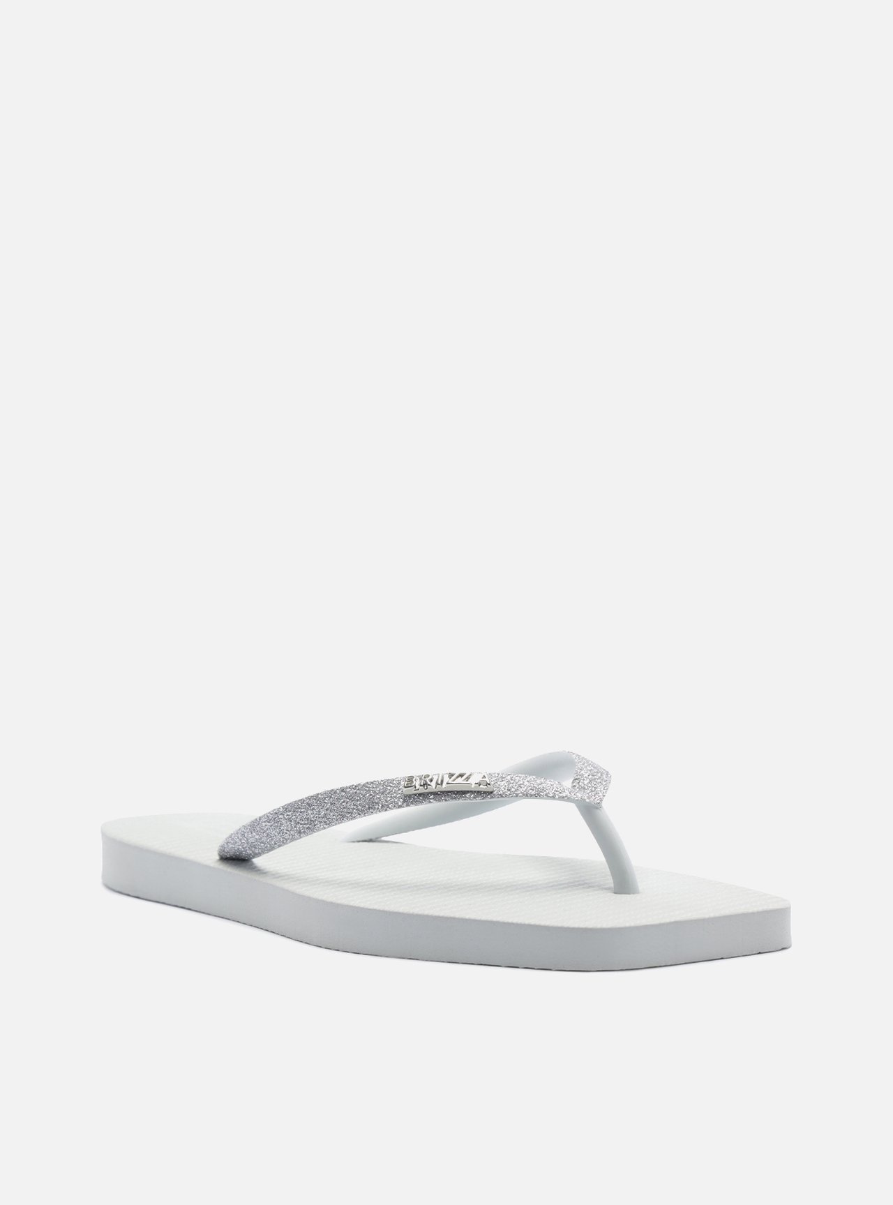 Chinelo de Dedo Prata Glitter Square Brizza — foto 2