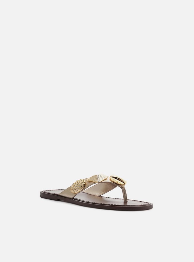 Rasteira Dourada Flip Flop Metais