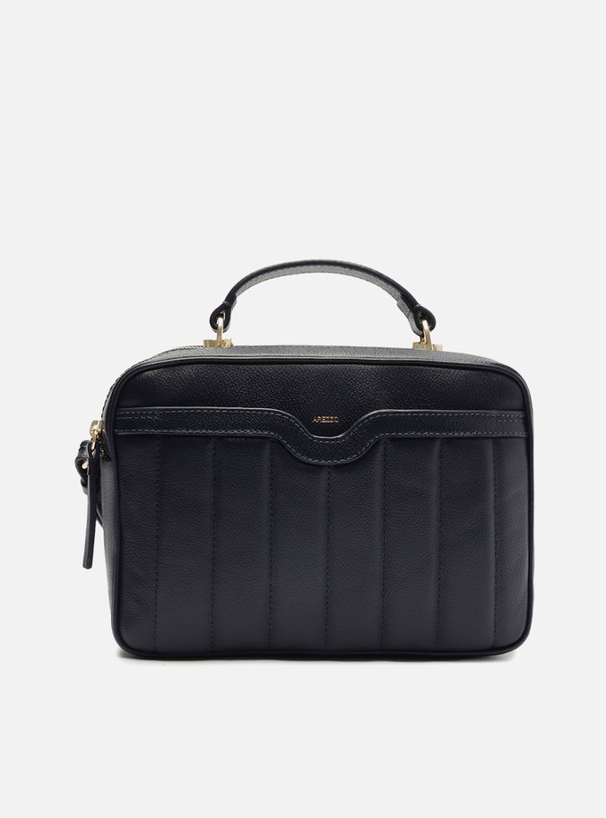Bolsa Tiracolo Azul Couro Francine Média