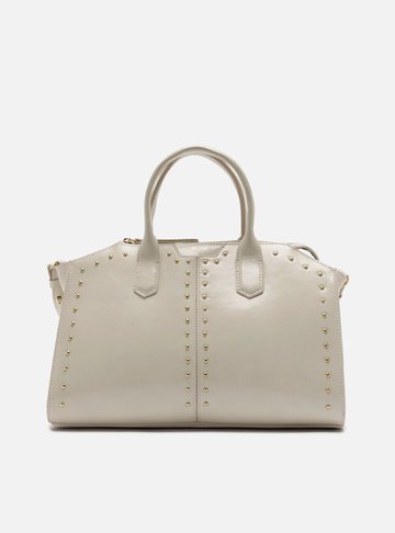 Bolsa Tote Off White Verniz Grande Rebites