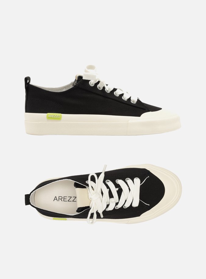 Tênis Preto Lona Canelada Casual