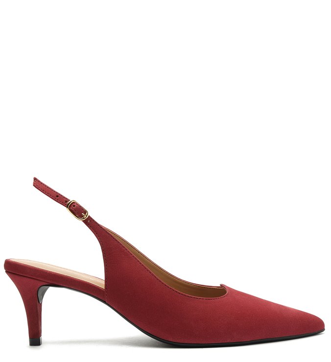Scarpin Vermelho Nobuck Slingback Romantic