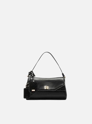 Bolsa Tiracolo Preta Couro Heritage Pequena