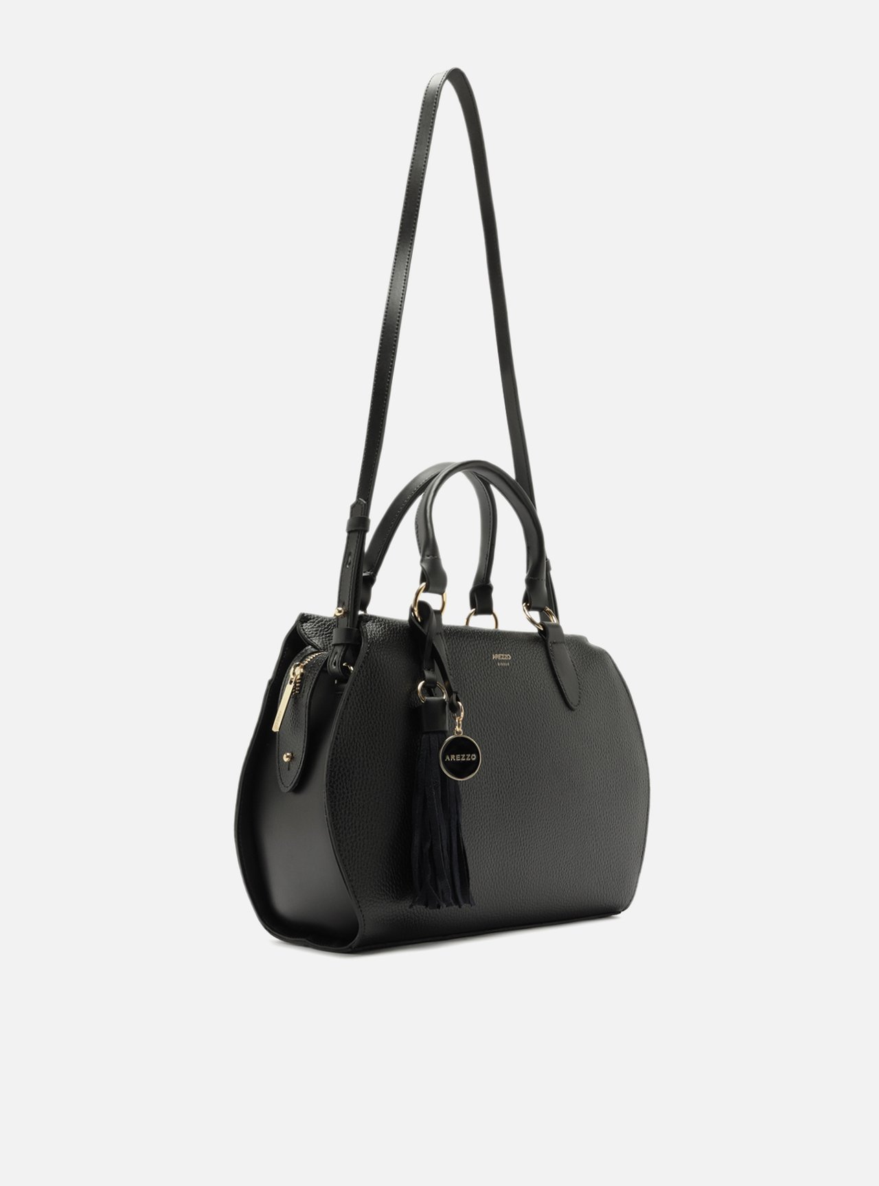 Bolsa Tote Preta Grande Bag Charm Duplo — foto 5