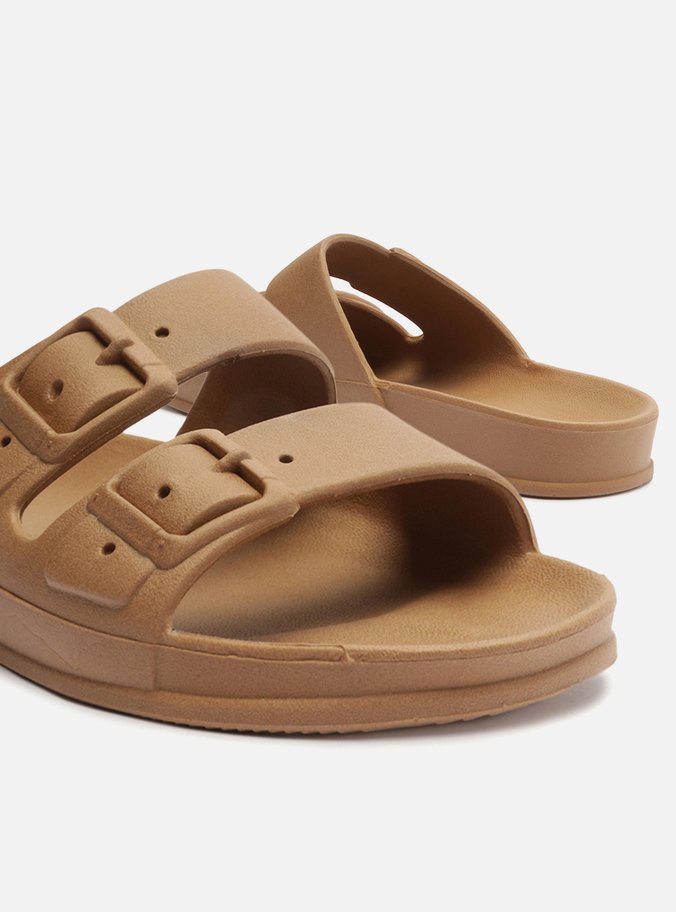 Chinelo Slide Marrom Fivelas Brizza