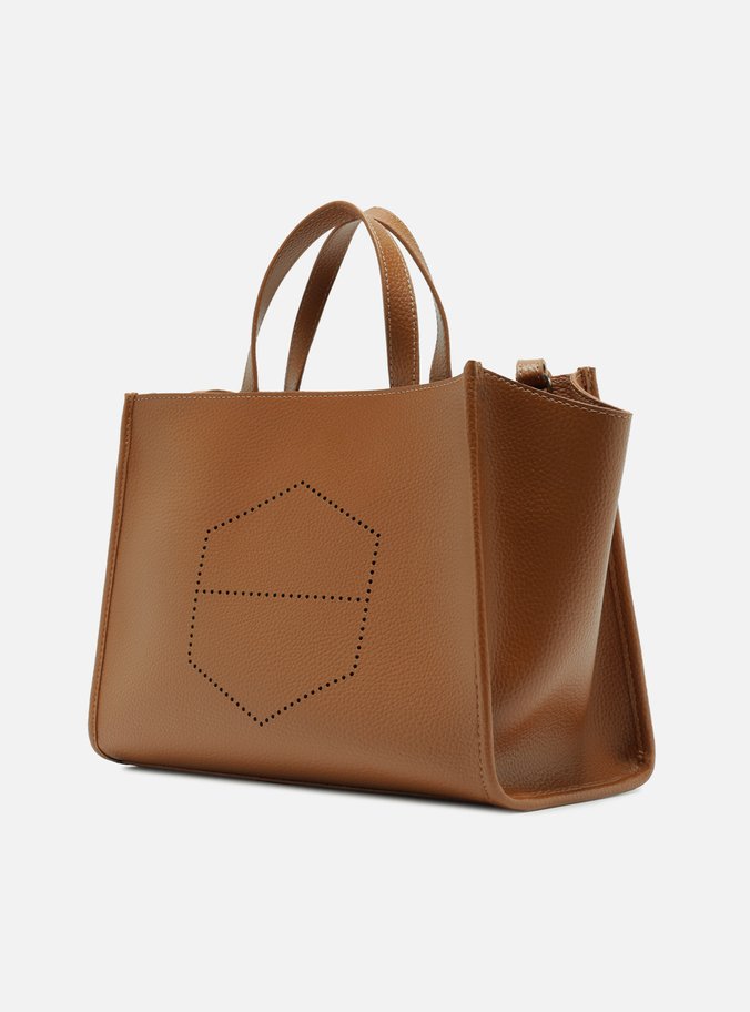 Bolsa Tote Marrom Grande Logo Perfurado