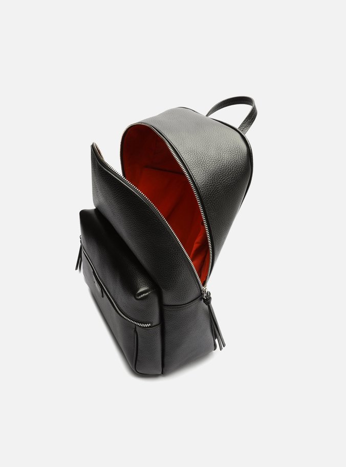 Mochila Preta Couro Miele Grande