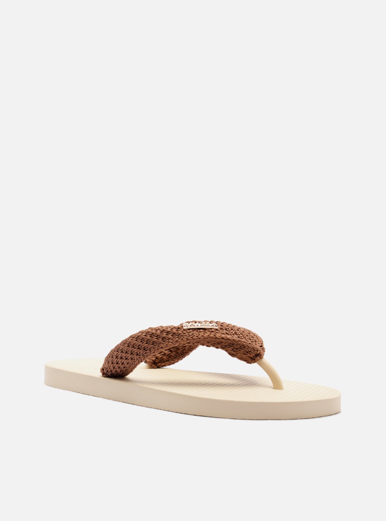 Chinelo de Dedo Marrom Essential Tiras Crochê — foto 2