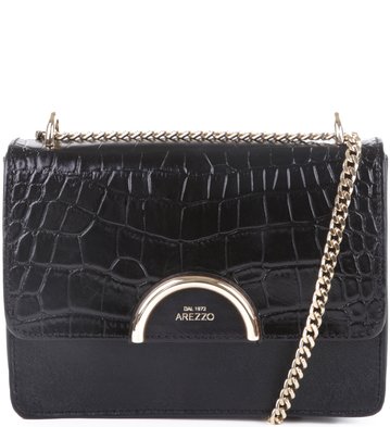 Bolsa Tiracolo Felice Croco Preta