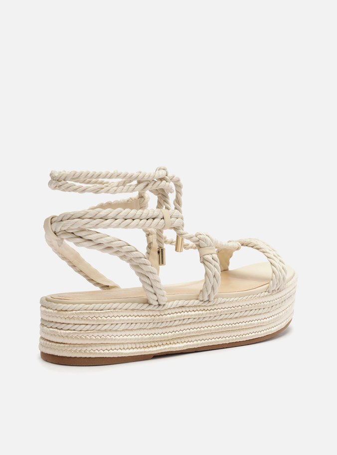 Sandália Off-White Flatform Cordões Mykonos