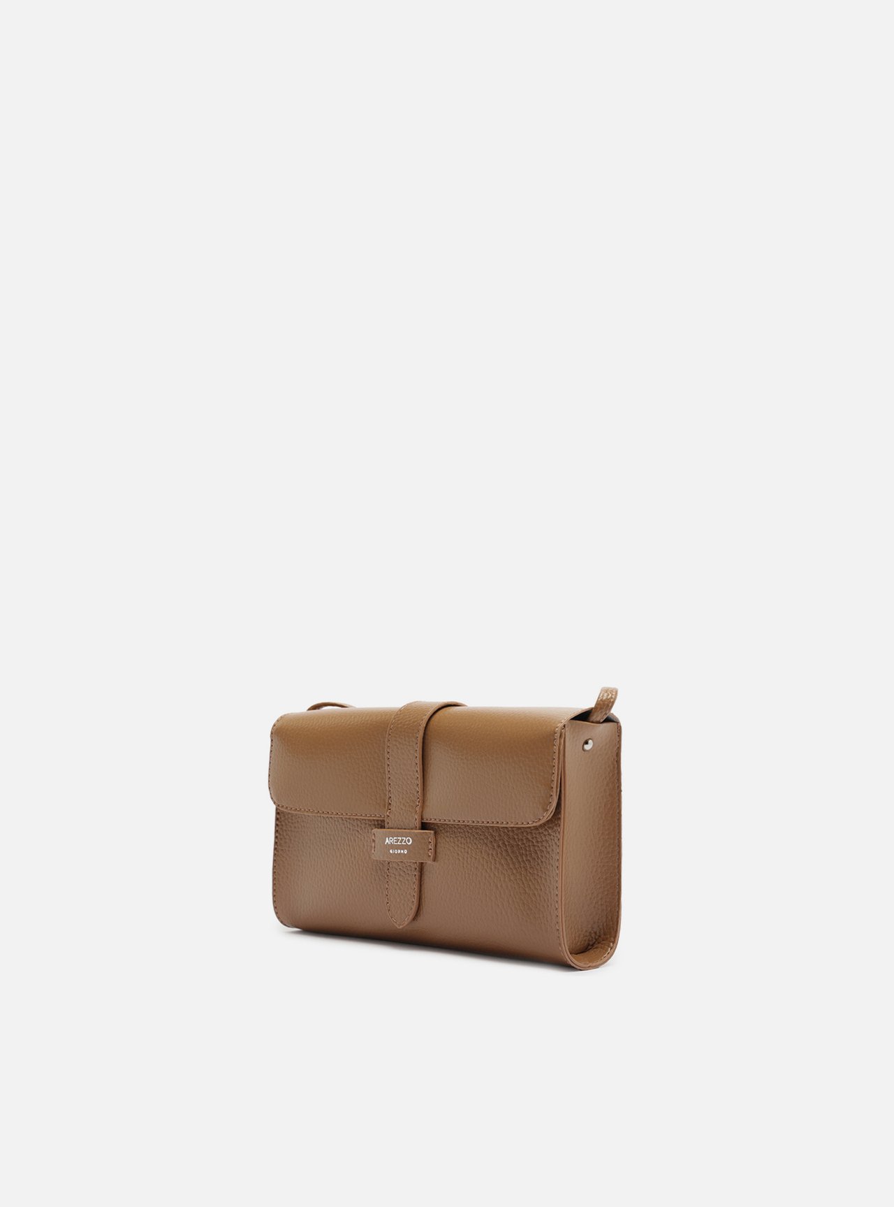 Bolsa Tiracolo Marrom Pequena Granulada — foto 2