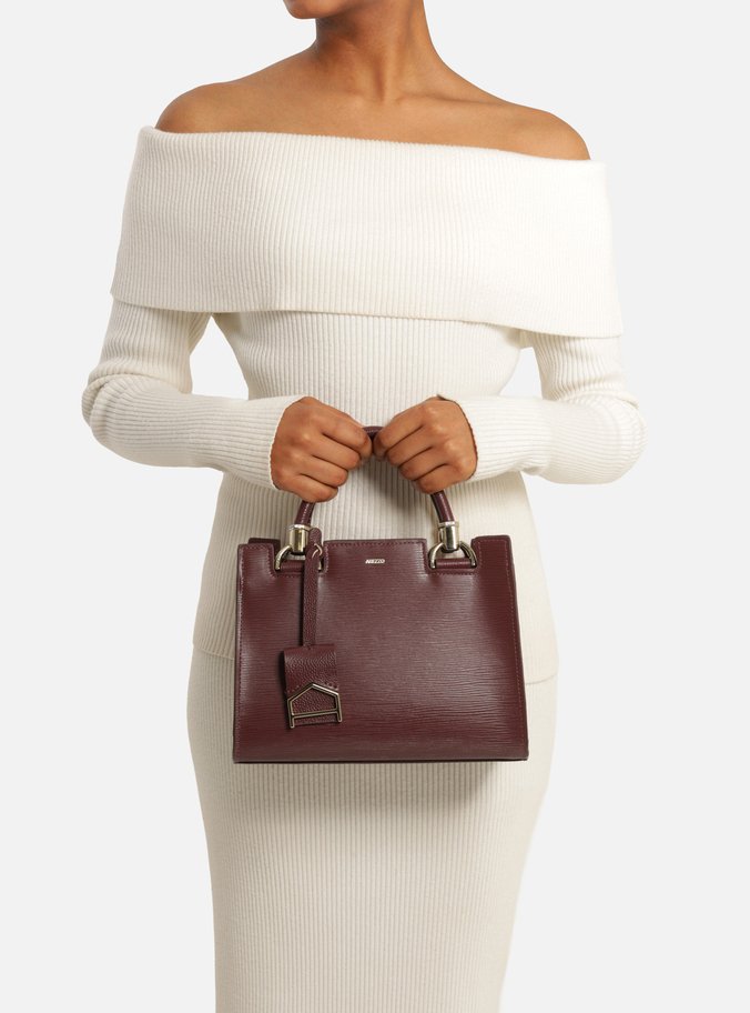 Bolsa Tote Bordô Couro Abraccio Média