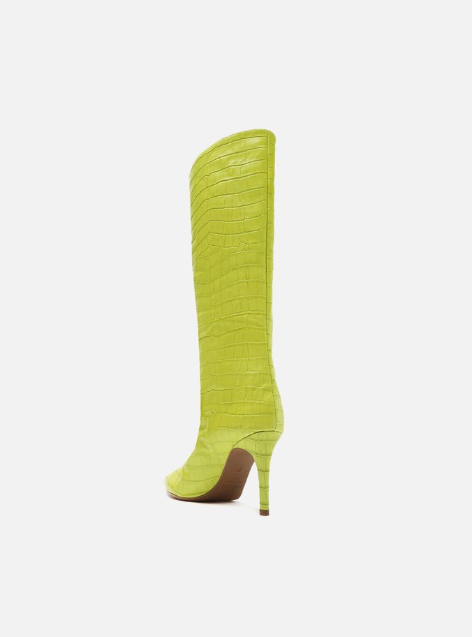 Bota Verde Lima Croco Cano Alto Miranda