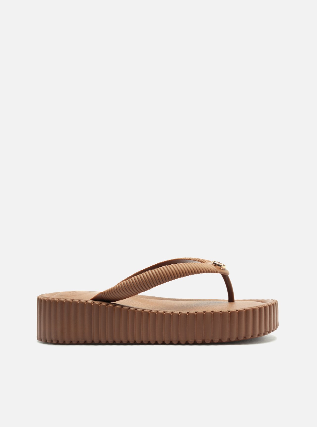 Sandália Marrom Flatform Flip Flop Bali — foto 1