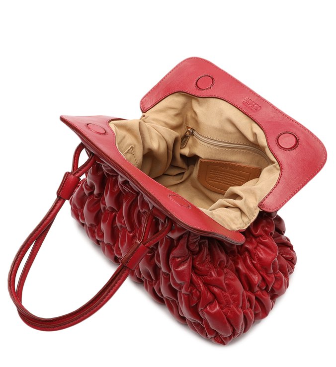 Bolsa Bowling Vermelha Couro Ella Grande