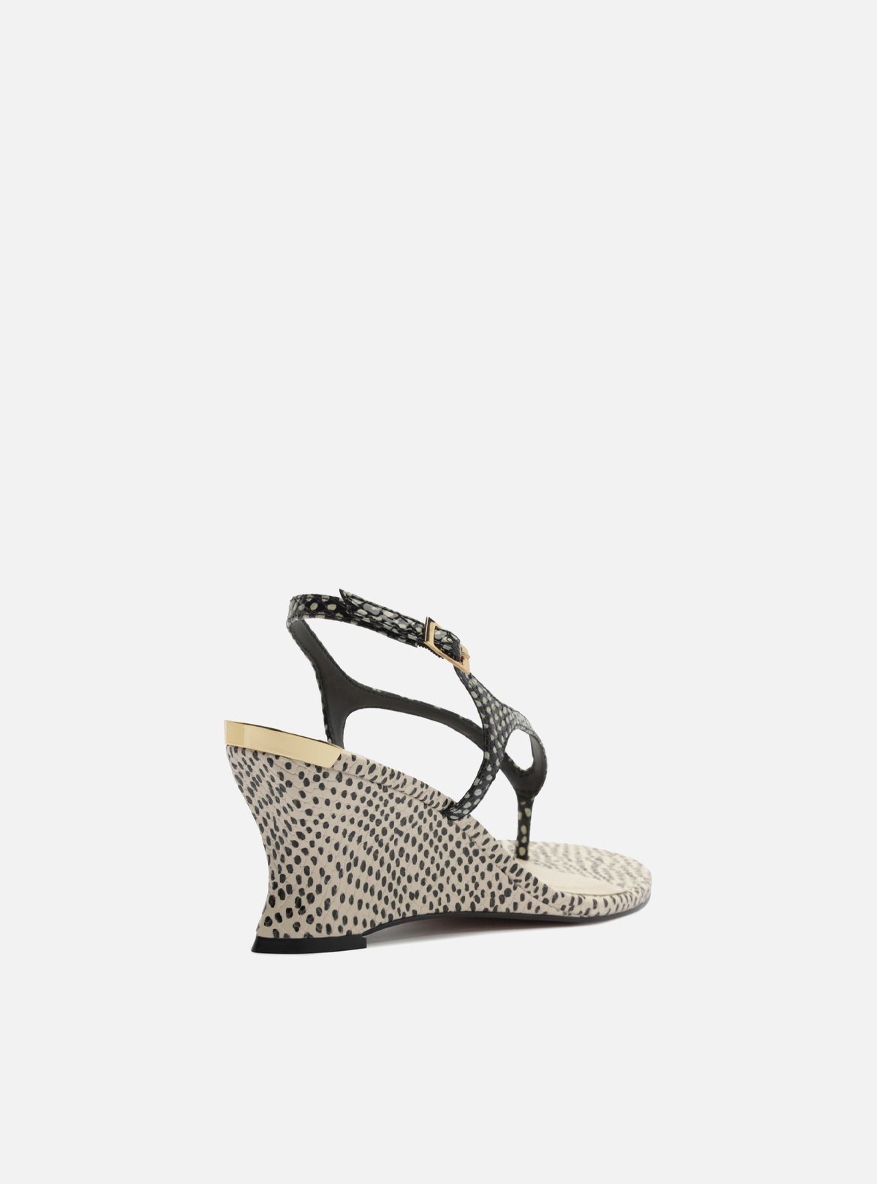Sandália Estampada Anabela Snake Tiras — foto 3